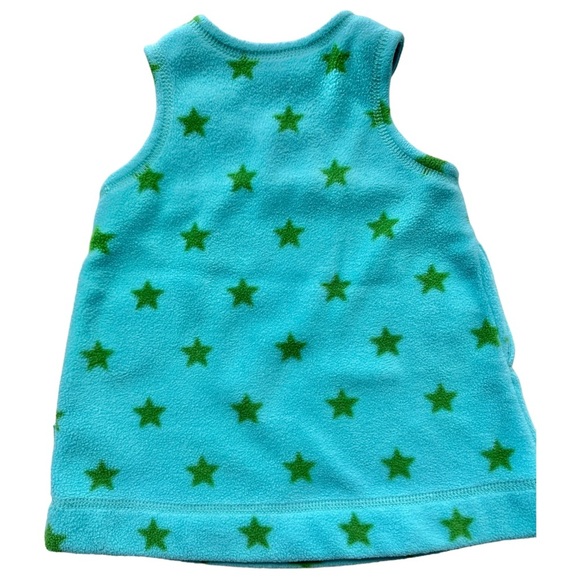 Baby GAP Brannan’s Favorites Fleece Dress Blue with Green Stars Size 6-12 Months - Picture 2 of 5